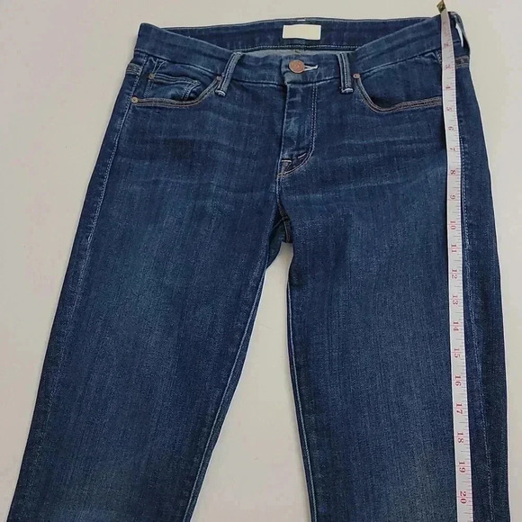 Mother The Looker Flowers From Storm Dark Wash Skinny Jeans Denim Mid Rise - Picture 4 of 14